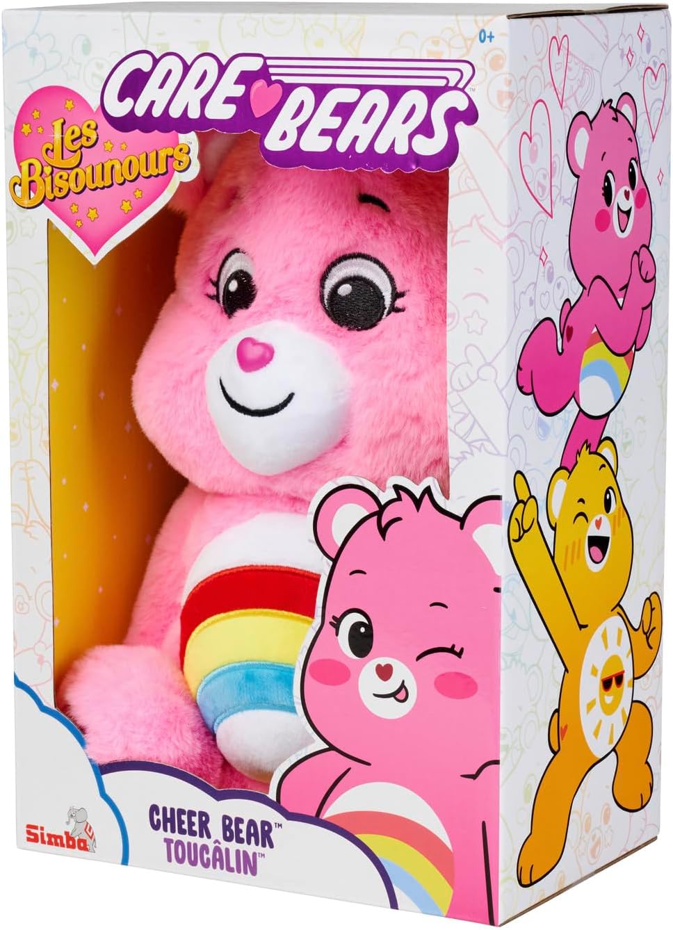 Simba 6305878000 - Glücksbärchi, Hurrabärchi, 35cm, Care Bears Plüschfigur, rosa