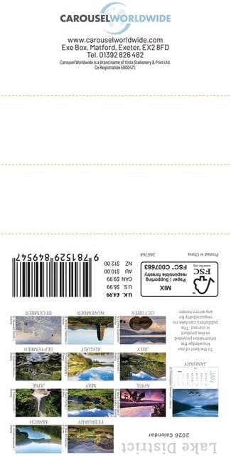 Carousel Worldwide, Lake District 2026 Desk Calendar