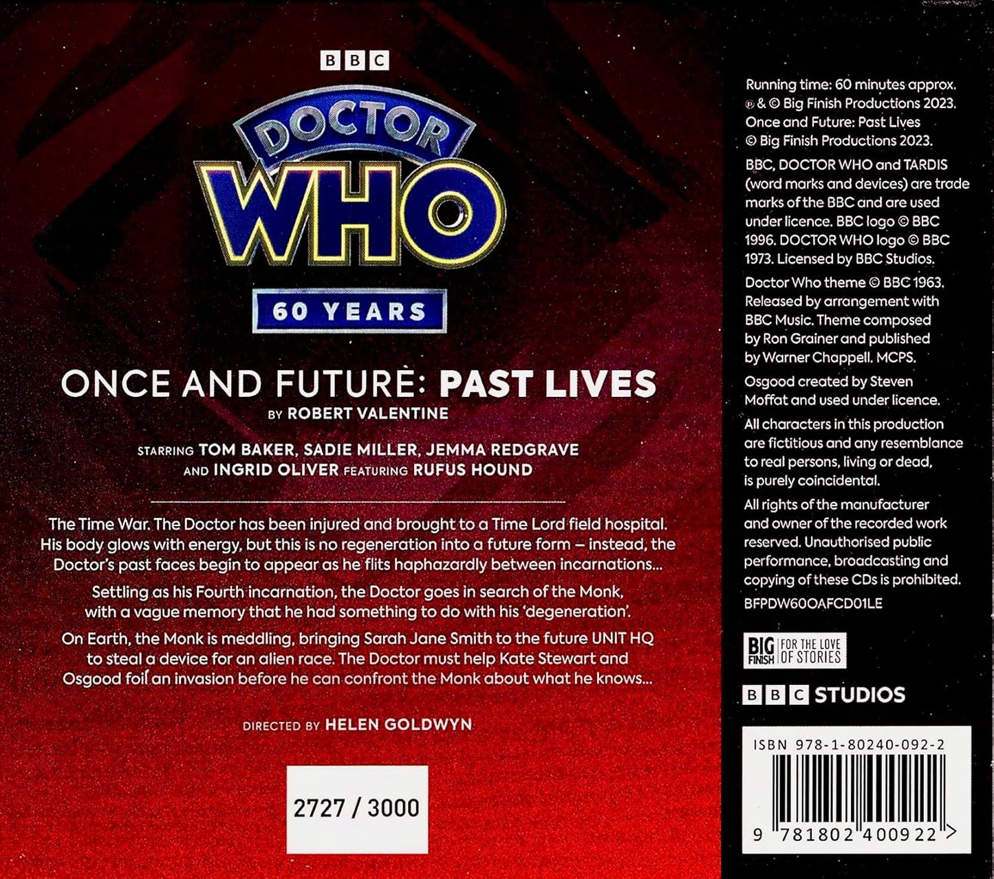 Doctor Who: Once and Future: Past Lives (Special Edition) CD