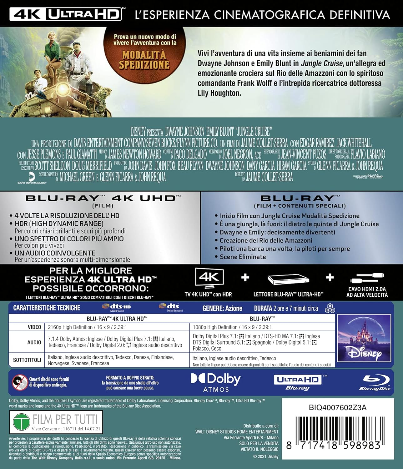 Jungle Cruise (2 Blu Ray