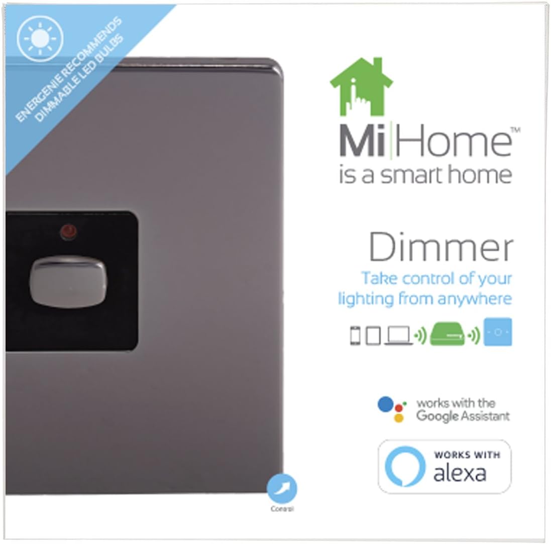 MiHome Smart Black Nickel 1 Gang Dimmer