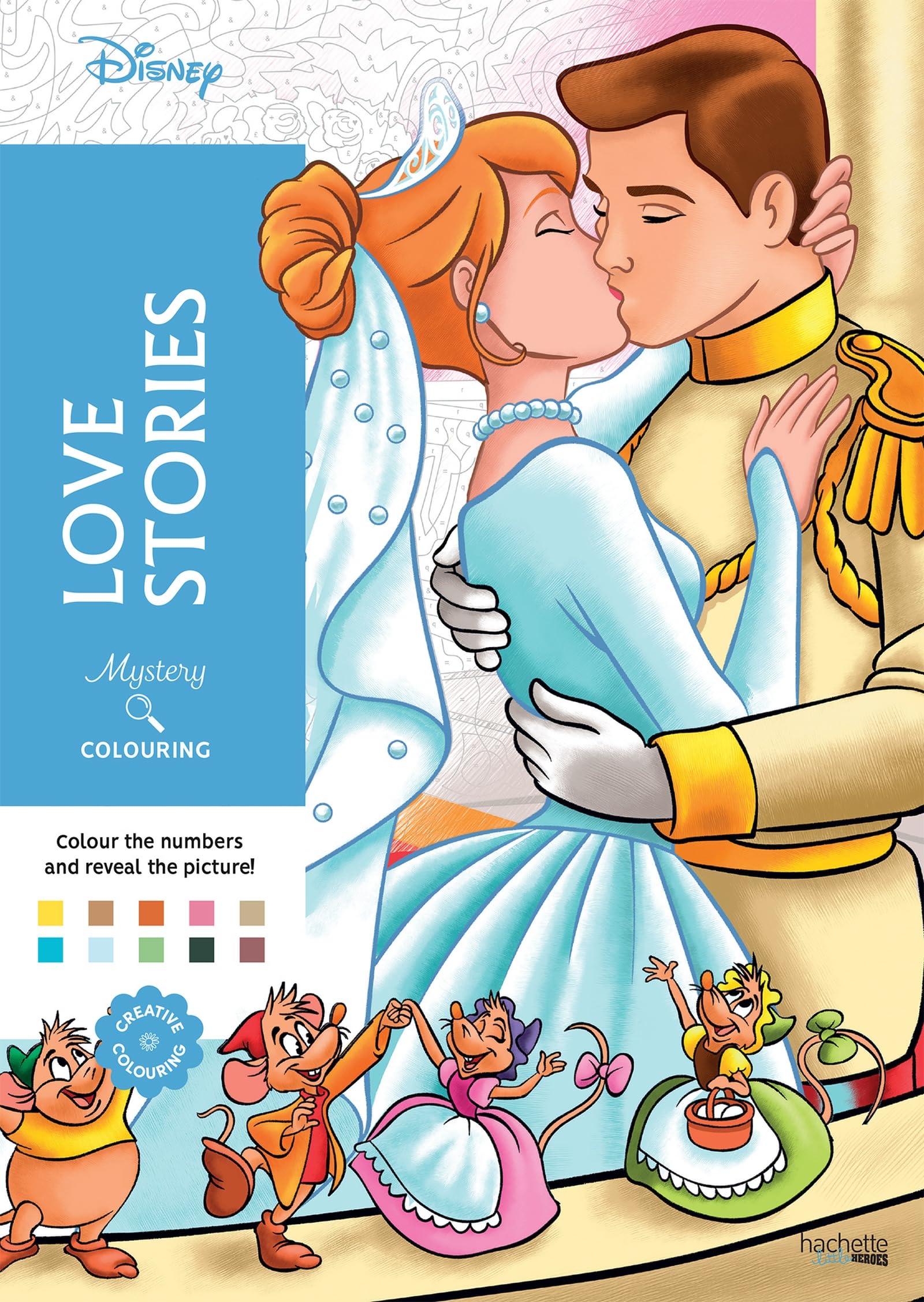 Mystery Colouring - Love Stories: Reveal iconic Disney characters with colour by number