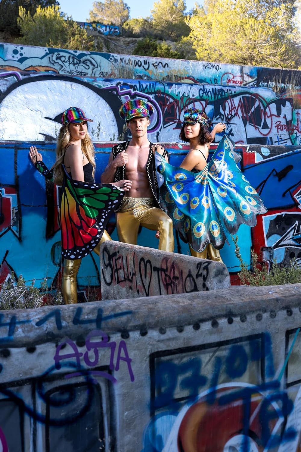 Boland - Baseball cap Holo, holografisch, in maat verstelbaar, pet, hoed, hoofddeksel, pet, rapper, kostuum, themafeest, carnaval