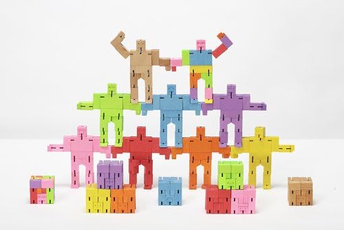Areaware DWC4R Micro Cubebot Wooden Toy - Red