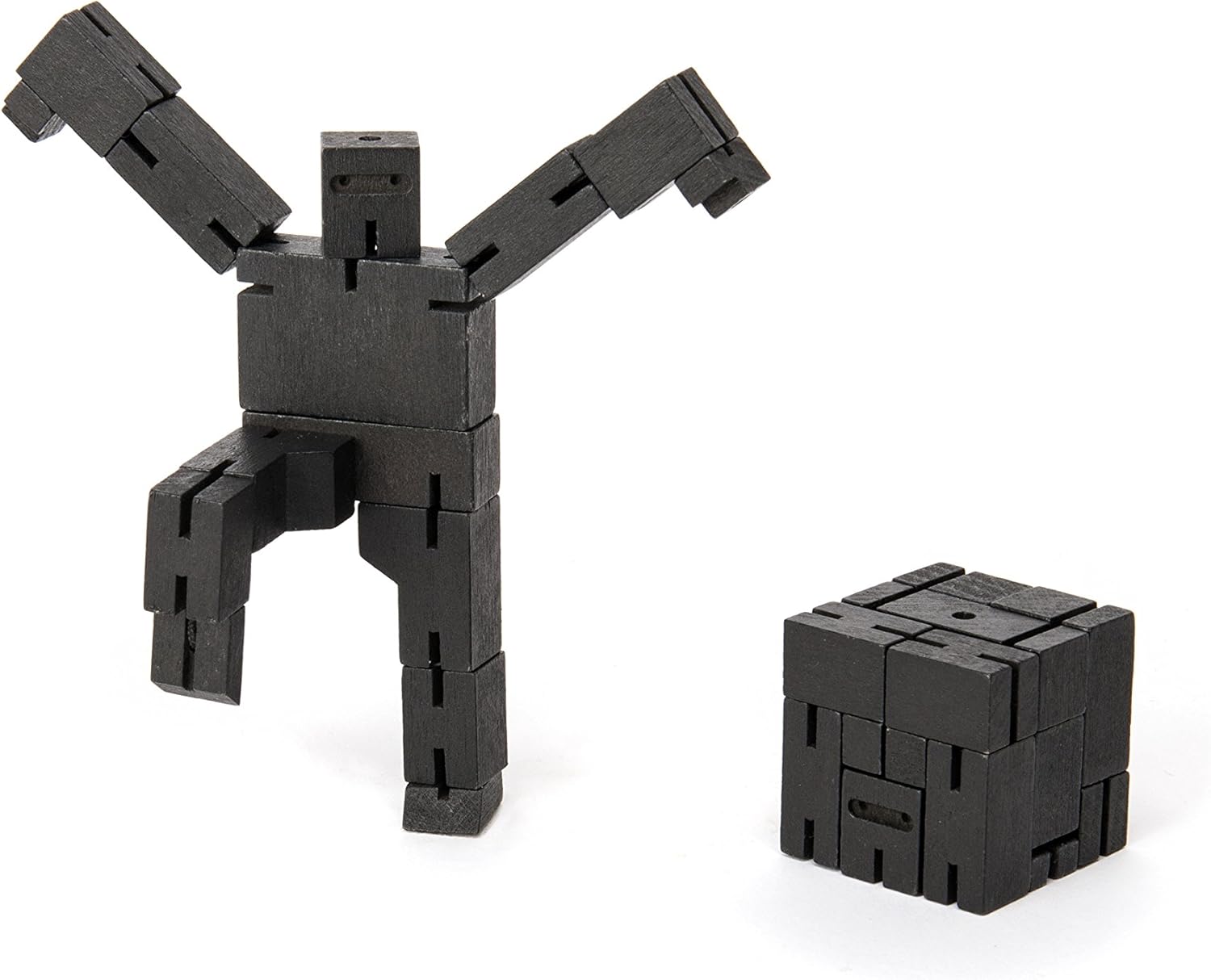 Areaware DWC4BK Micro Cubebot Wooden Toy - Black