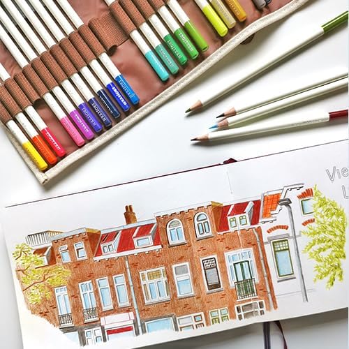 Tombow IROJITEN artist's coloured pencil set of 10, pastel colours l, wax-based lead for smooth transitions