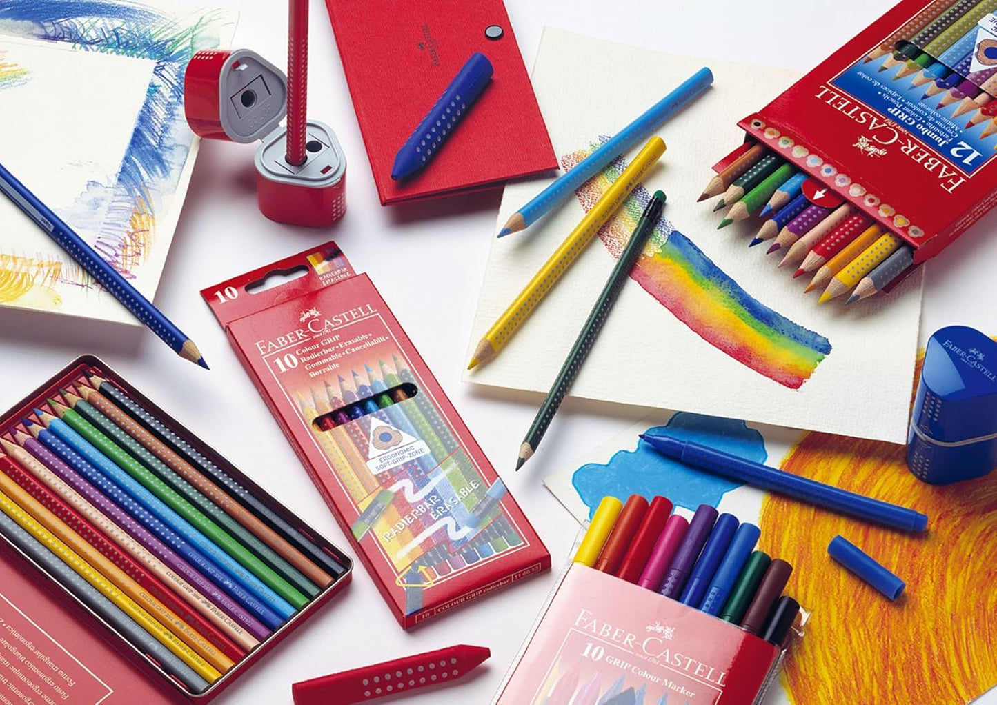 Faber Castell 110934 "Jumbo Grip" Crimson Crayon