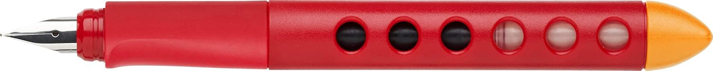 FABER-CASTELL Scribolino 149862 School Fountain Pen for Left-Handed Users, Red, Pack of 1