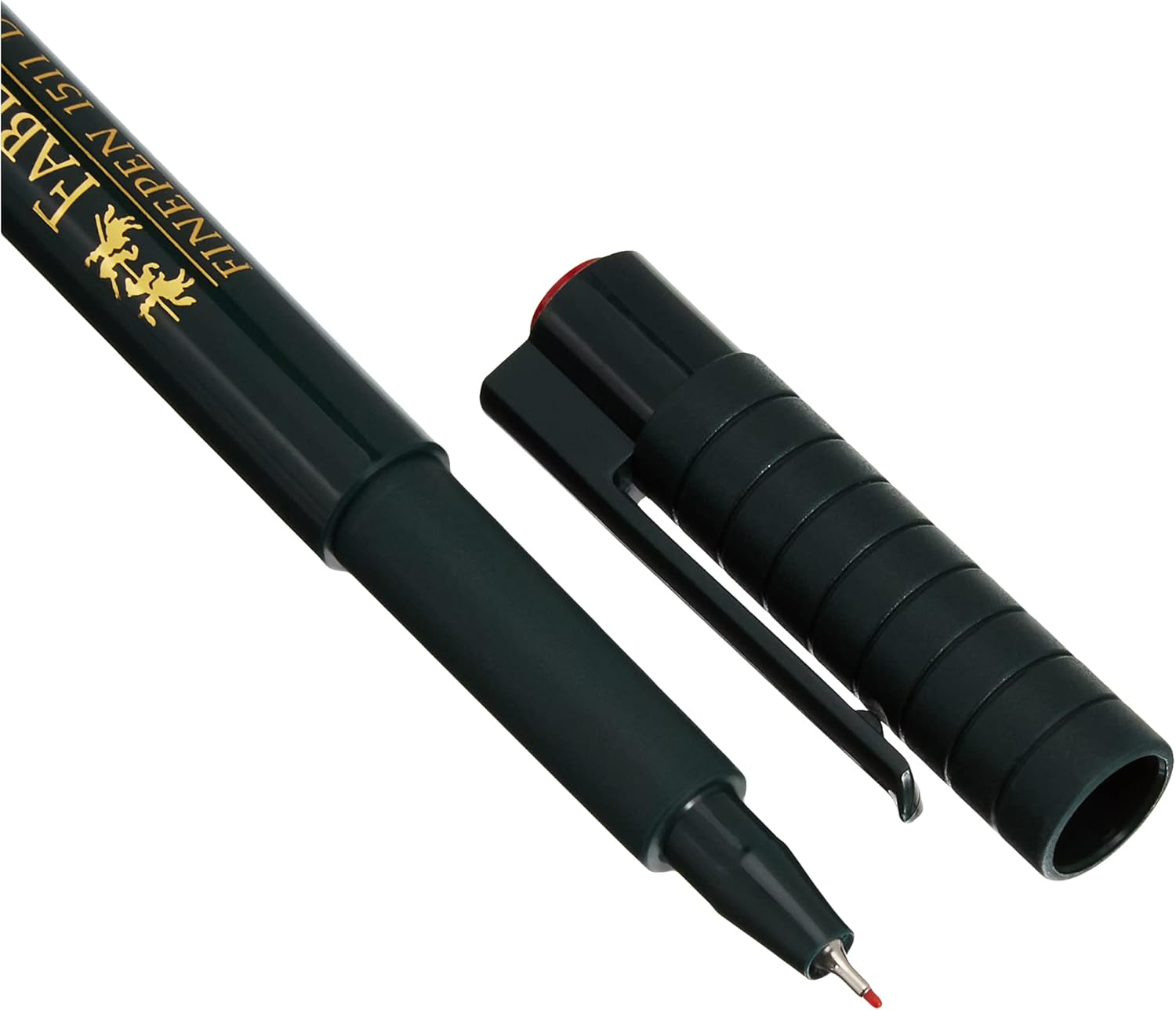 SG Education Faber Finepen 1511 Marking Pen, Red, Metal-clad Fibre-tip, Water-based Ink, 0.4mm Line Width