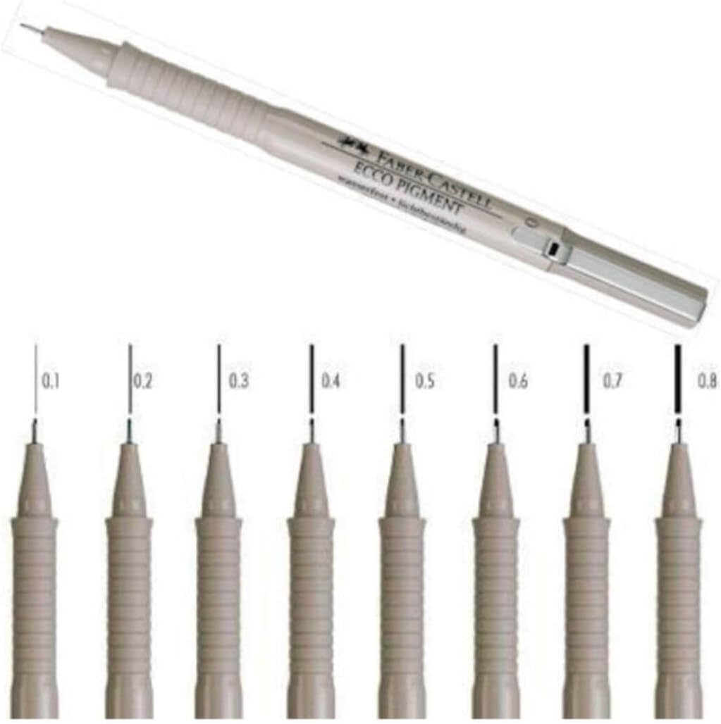 Faber-Castell Ecco - Bolígrafo de punta de fibra pigmentada, 0,2 mm, color negro