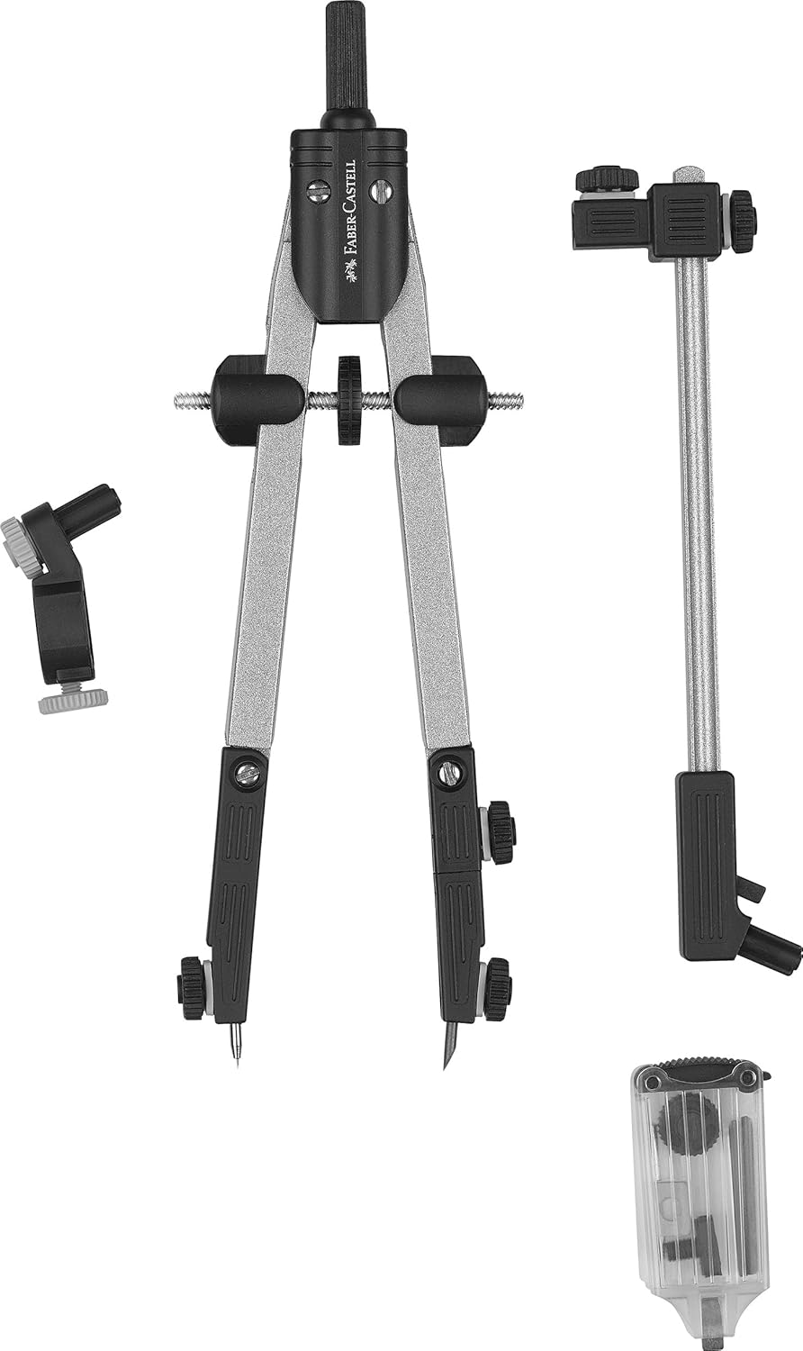 Faber-castell 174045 – Quick Adjust Compass with Aniversal Adapter + Extension and Accessories