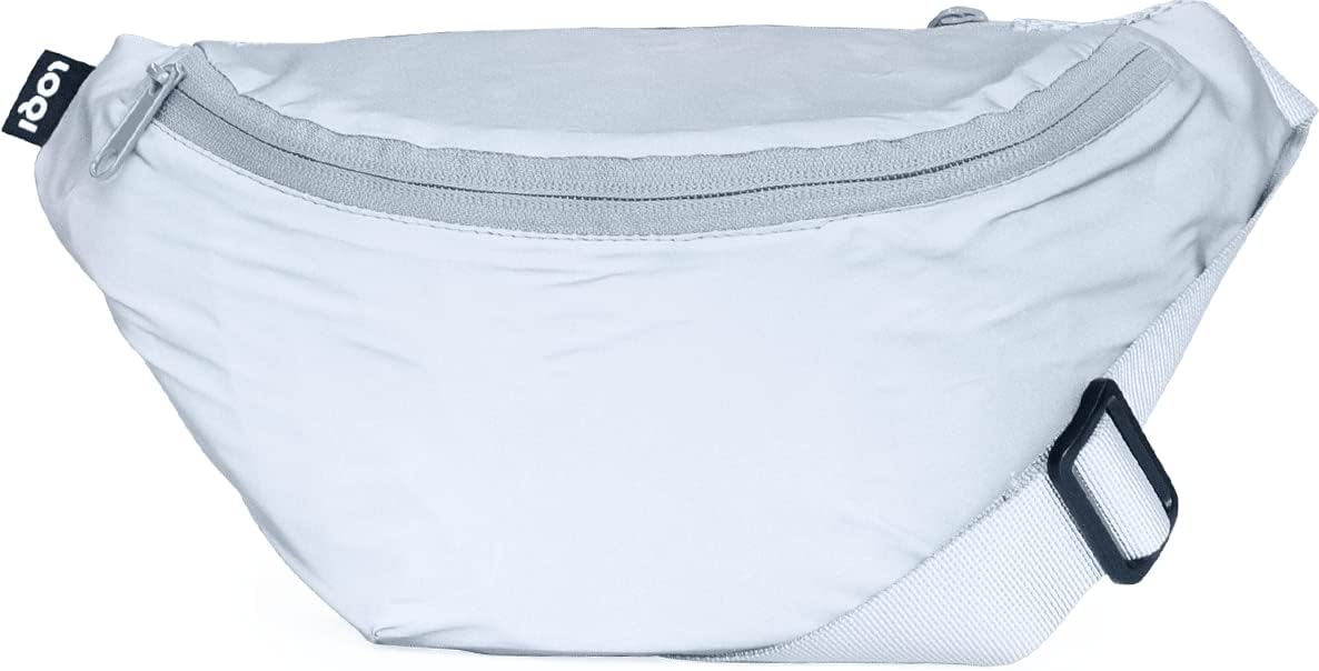 LOQI Unisex Adult Metallic Bum Bag, silver, One Size