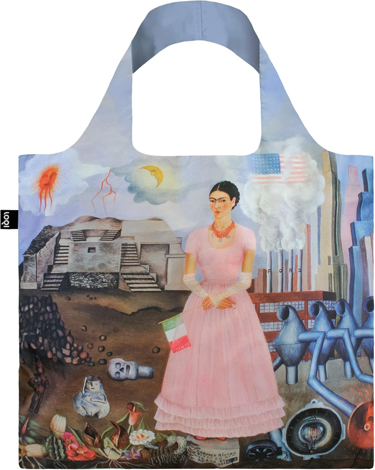LOQI Frida Kahlo Self Portrait Border Bag, multicoloured, Contemporary