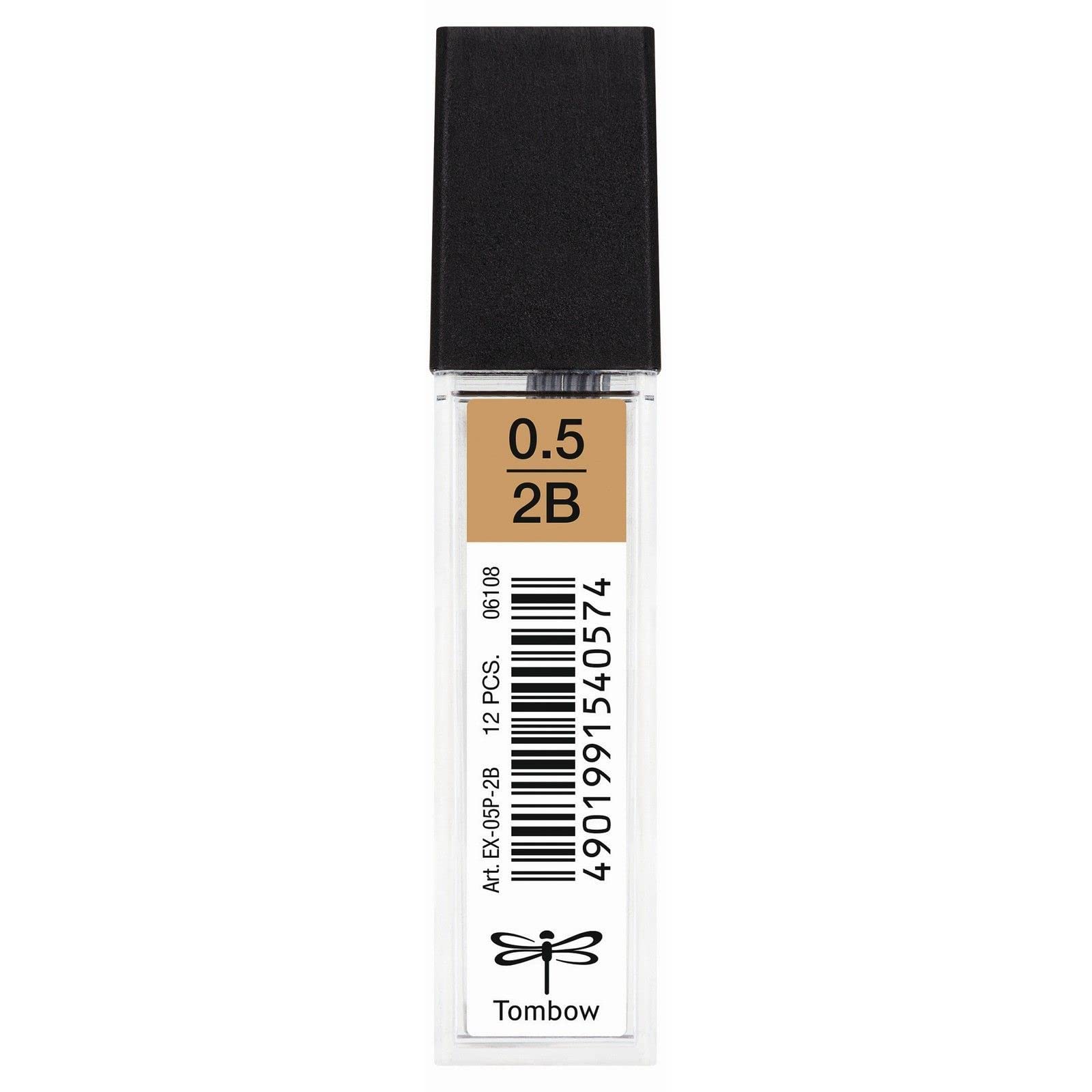 Tombow Refills for Mechanical Pencils (Pack of 12 2B Blanc/Marron