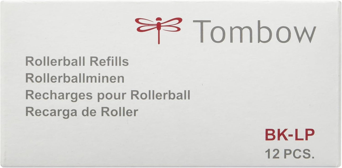 Tombow 0.7mm Rollerball Refill, pack of 12- Blue