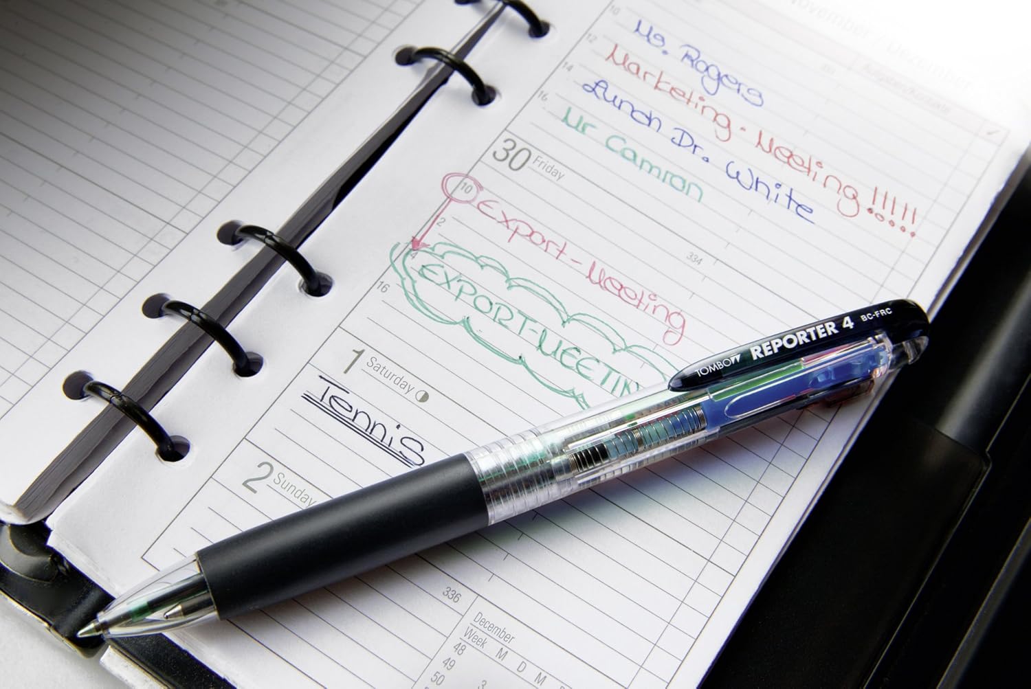 Tombow Reporter Ballpoint Pen Translucent Barrel - Multicoloured
