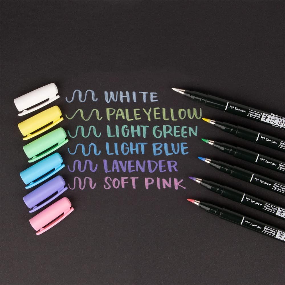 Tombow Brush Pen Fudenosuke pastel for black paper, soft pink