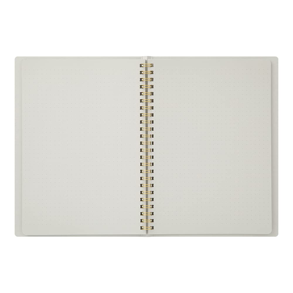 Midori 15330006 Notebook, Ring Notebook, Color, Dot Square, Gray, A5