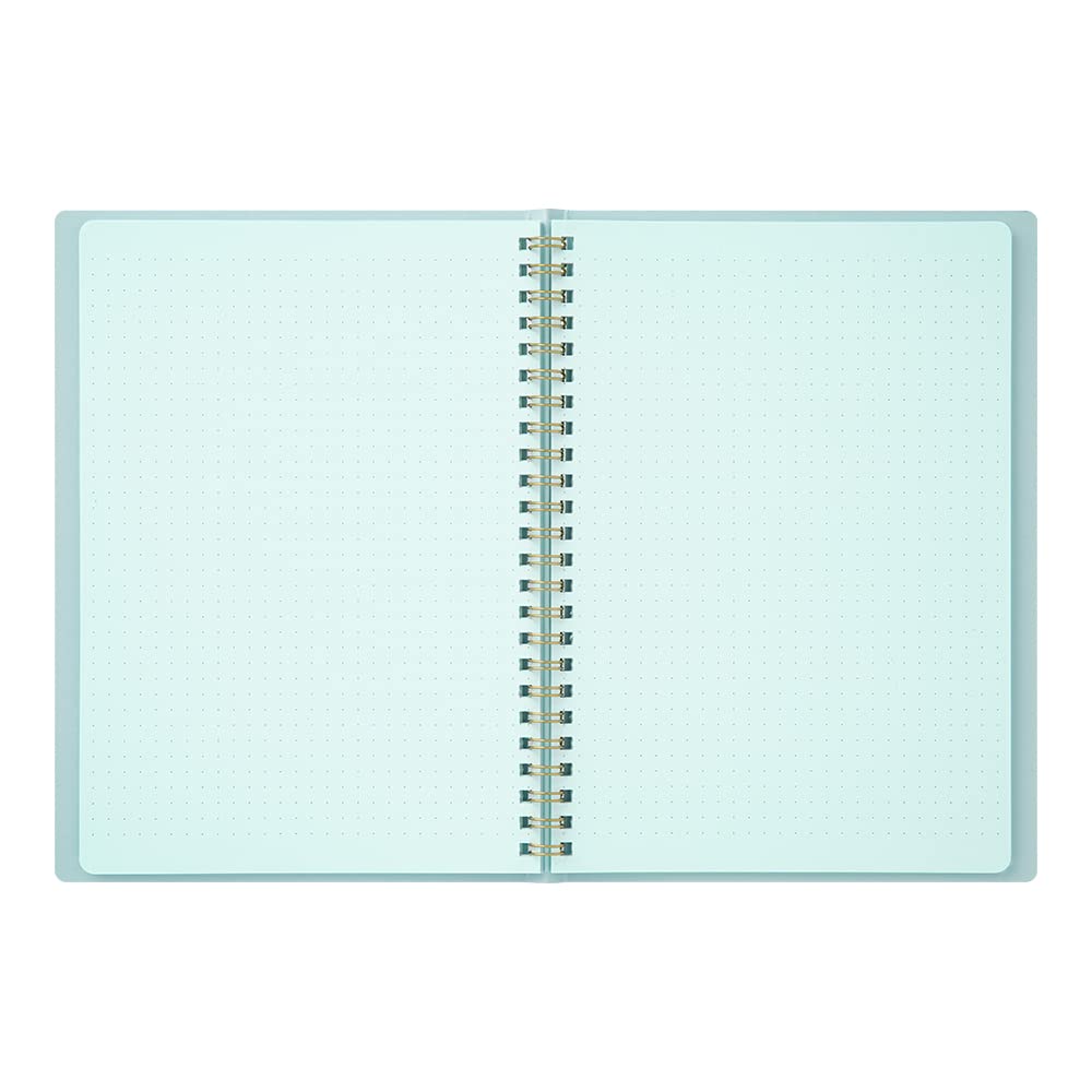 Midori 15334006 Notebook, Ring Notebook, Color, Dot Square, Blue, A5