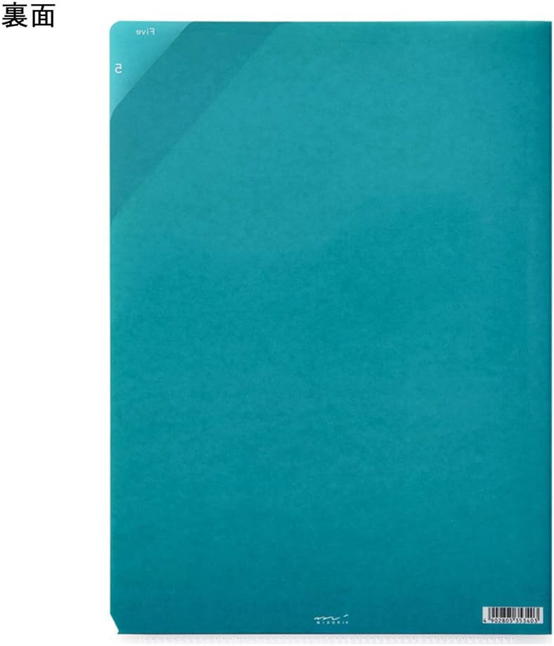 Midori 35340006 Clear Holder, 5 Pockets, Clear Holder, A4, Striped Pattern, Navy Blue