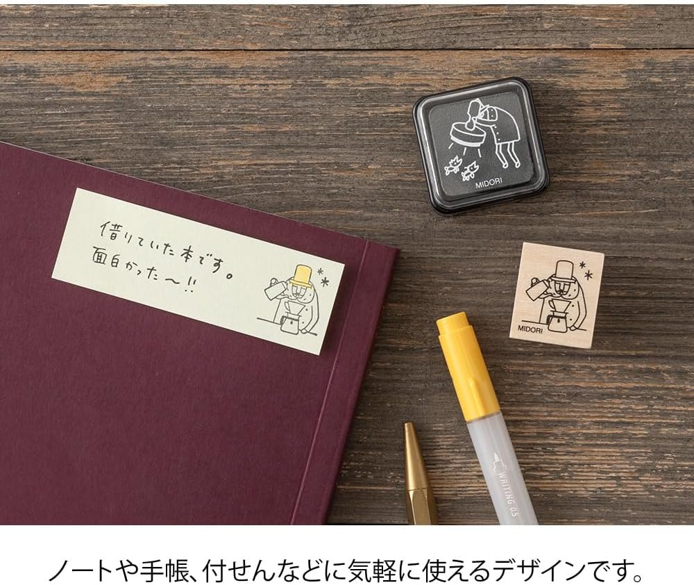Midori 35601006 Wooden Stamp, C Pattern, Ojisan, 30th Anniversary