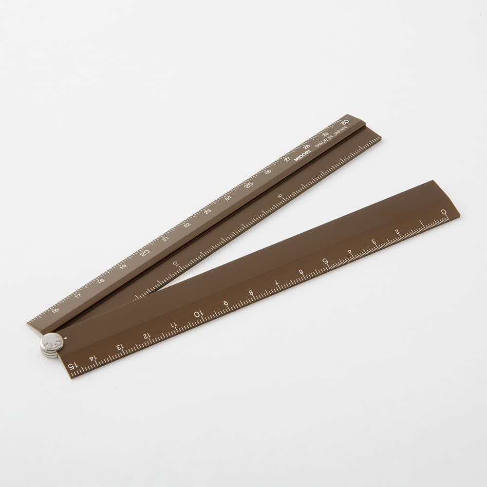 ミドリ(MIDORI) Midori 42287006 Aluminum Multi Ruler, 11.8 inches (30 cm), Brown