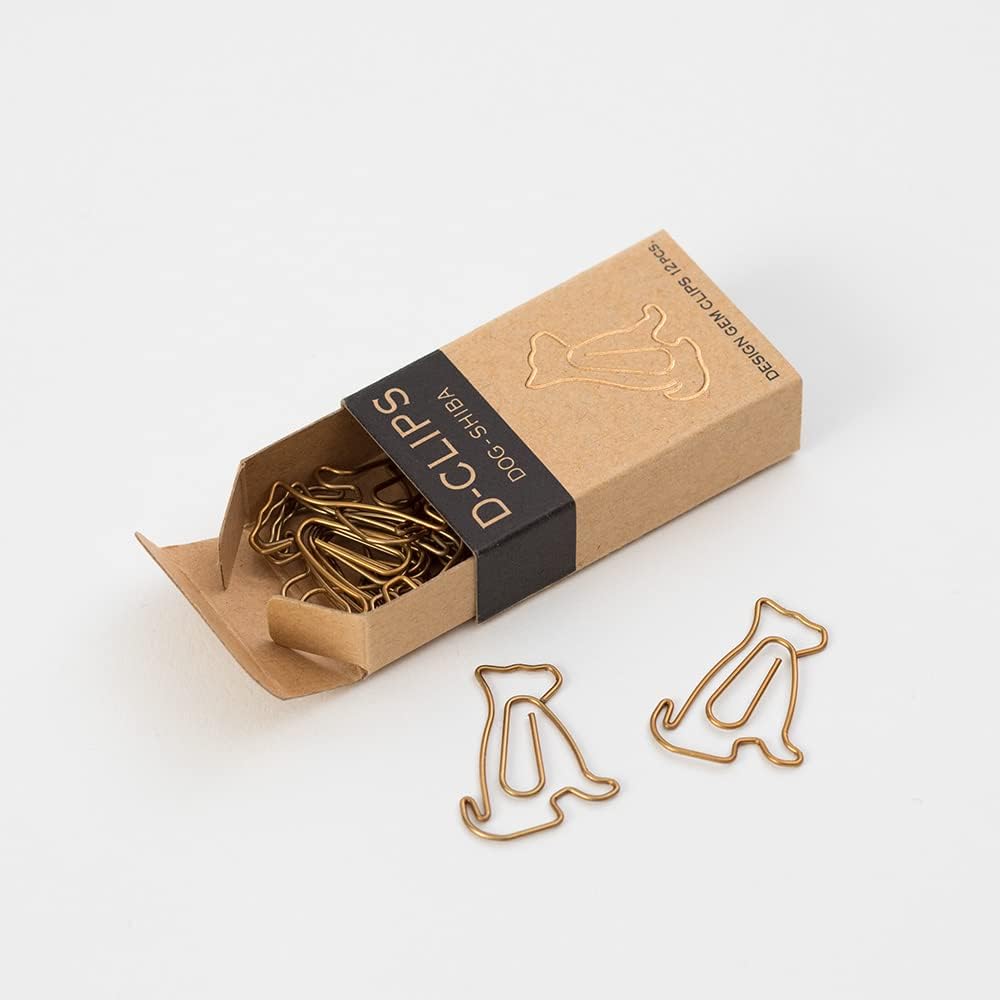 Midori Paper Clip, D-Clips Mini Box, Shiba Inu, 12 Pieces (43344006