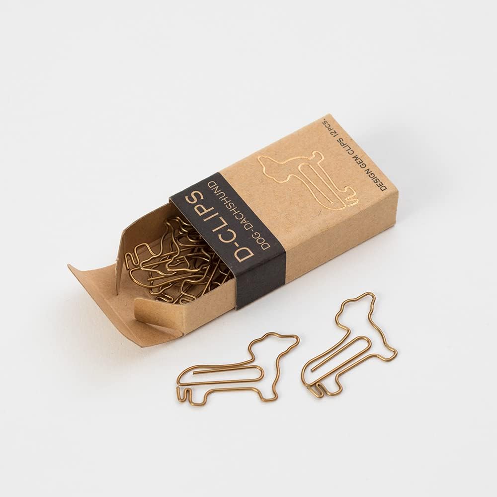Midori Paper Clip, D-Clips Mini Box, Dachshund, 12 Pieces (43345006