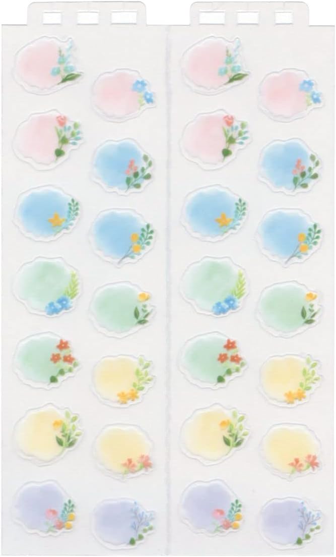Midori 82602 Planner Sticker/Sticker Wall Calendar Schedule Sticker L 【Flower Pattern】