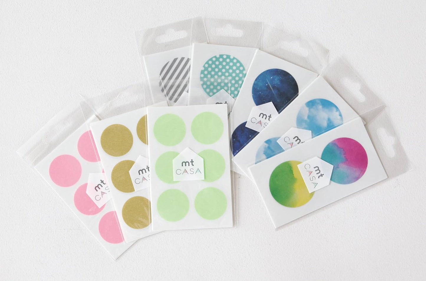 MT CASA 50 mm Seal Circle Sticker - Stripe Silver (Pack of 10