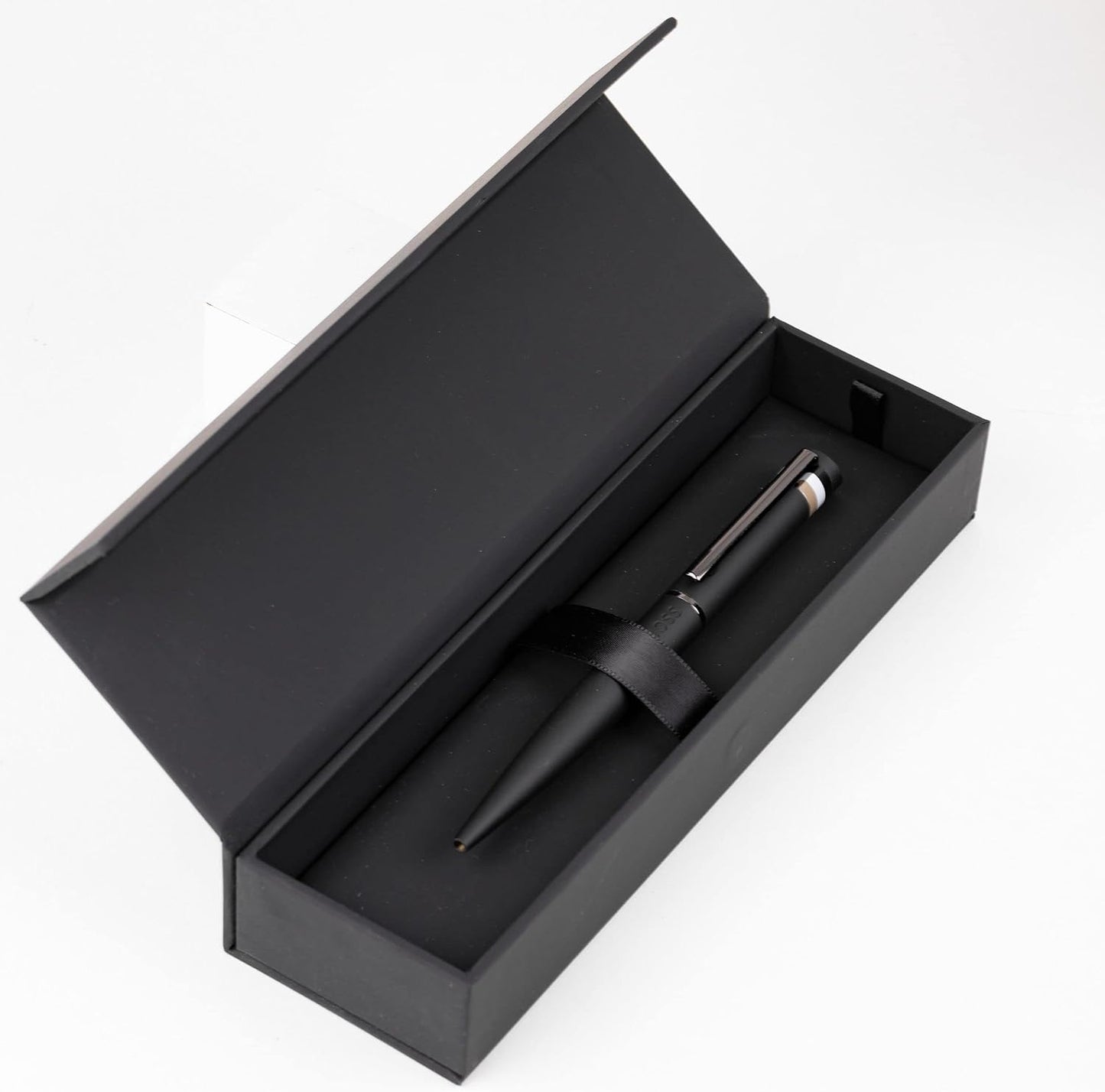 Hugo Boss Loop Iconic HSG3524A Ballpoint Pen Brass and Rubber Black Length: 14.6 cm
