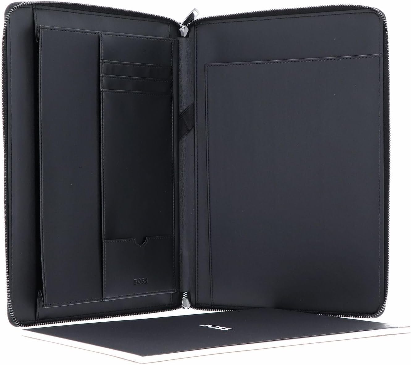Hugo Boss A4 Conference Folder Monogram Zipped Black