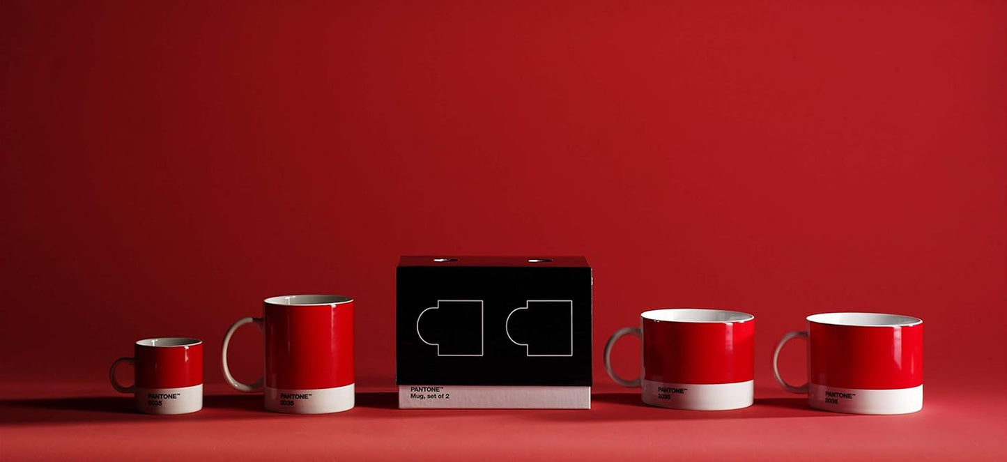 Copenhagen Design 101032035 PANTONE Mug, coffee/tea cup, fine china (ceramic), 375 ml, red, 2035 C, Porcelain, One size