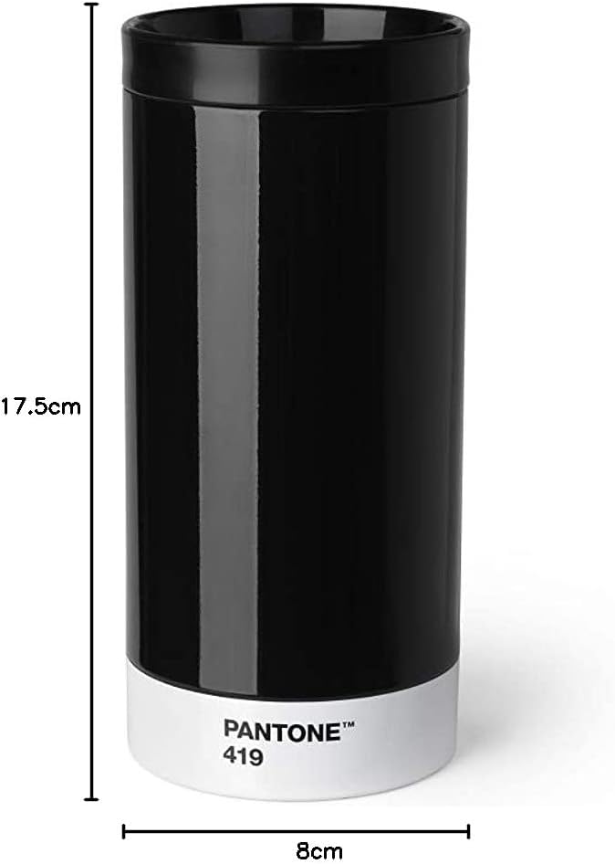 Copenhagen Design Pantone to Go, Stainless Steel Travel Mug/Thermo Cup, 430 ml, Black, 419 C, 1 Count (Pack of 1