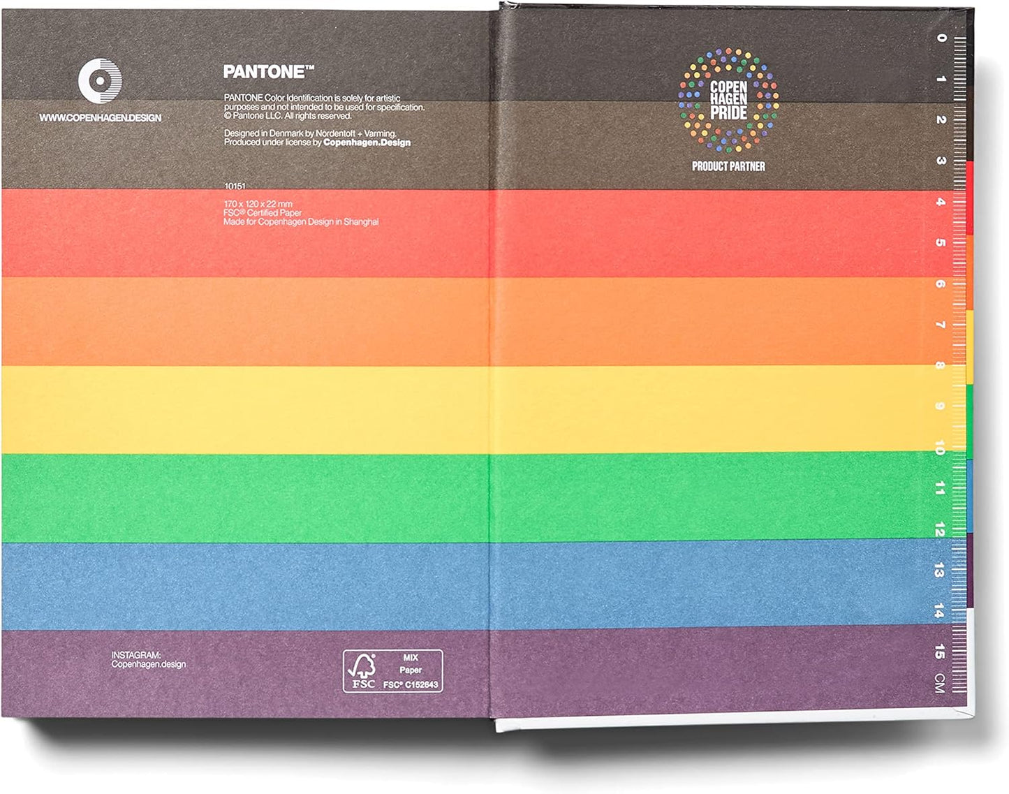 Copenhagen Design PANTONE Notebook S Plain 96 Pages with Elastic Closure and Bookmark - Pride