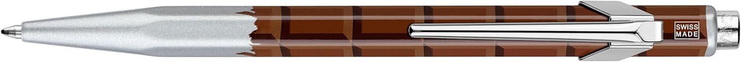 Caran Dache Ballpoint Pen, Chocolate, with Goliath Blue Medium Cartridge