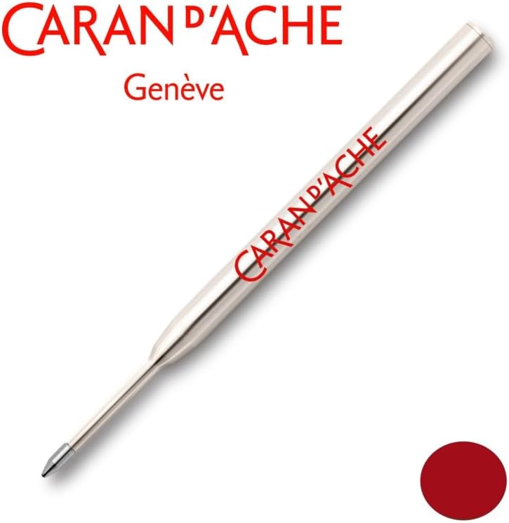 Caran d’Ache – Recambio Goliath para Bolígrafos Ballpoint Pen 849 con Punta de Acero Inoxidable Media M (Rojo)