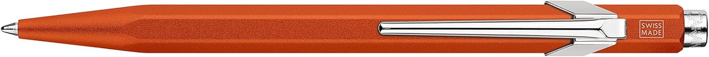 Caran d’Ache – Bolígrafo Ballpoint 849 Colormat-X Line Retráctil de Aluminio con diseño en forma hexagonal (Color Naranja)