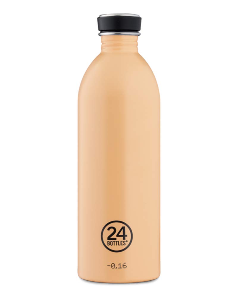 24Bottles Urban - 1L/500ml/250ml Water Bottle, Drinking Bottle with 100% Tight Closure, Eco BPA-Free Stainless Steel Drinking Bottles (Peach Orange, 1000 ml)