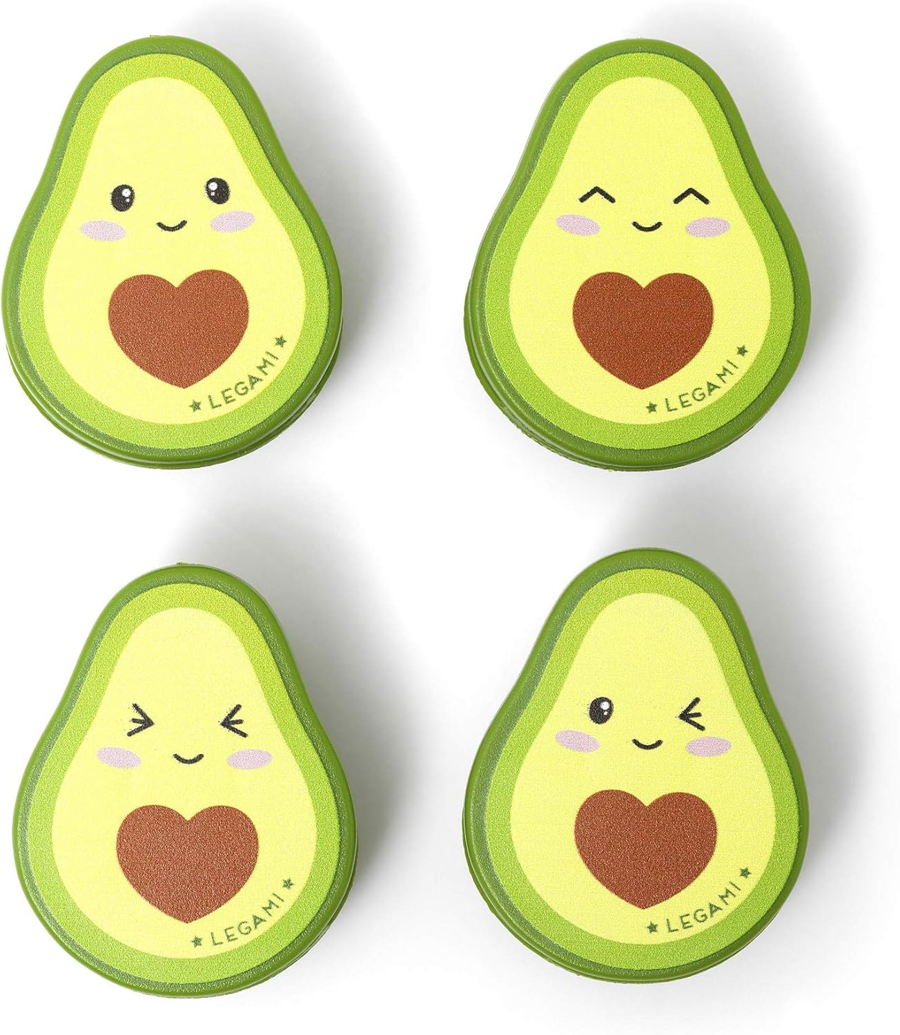 Legami - Set of 4 Clip Close Package, 4.2x5.5 cm, Avocado Theme