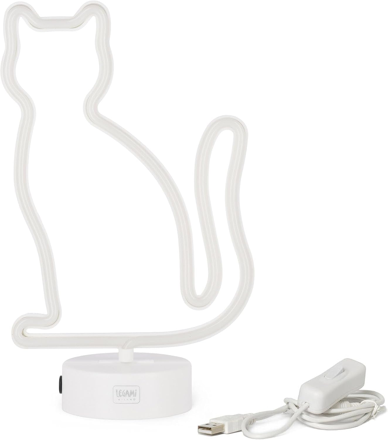 Legami Lampada Led Effetto Neon 'It's a Sign', Lampada Neon Forma di Gatto, Cavo USB Incluso, Night Lights con Piedistallo, Dimensioni 20 x 32.5 x 10 cm, Tema