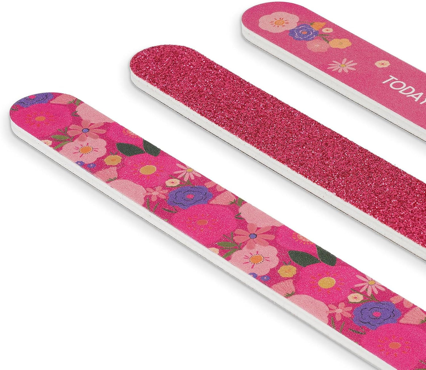 Legami - Set van 3 nagelvijlen – nails voor het schilderen, nagelvijl voor inkorten, vijlen en vormen van alle soorten nagels, nauwkeurige manicure, geschikt voor gebruik in de salon en thuis, bloemen