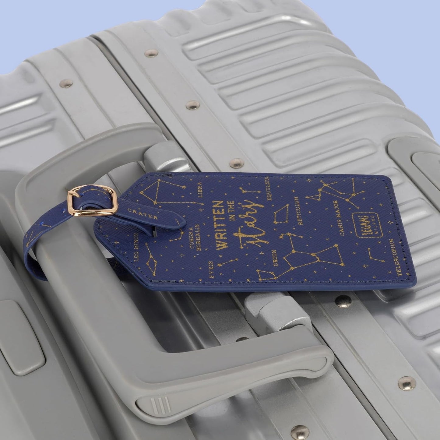 Legami - Luggage Tag, Luggage Tag for Suitcase, Accessory for Airplane Cruise Train, Luggage Tag for Data Protection in PU Leather and Microfibre, Stars
