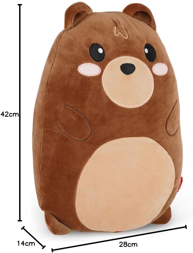 Legami - Cojín súper Suave, Oso de Peluche, Suave y tierno, Osito Acolchado para abrazar, Idea de Regalo para niños Adultos, Dimensiones 28 x 42 x 14 cm