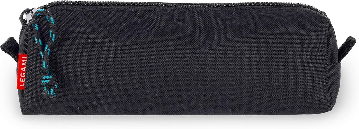 LEGAMI - Black Pencil Case, Zip Closure, Recycled Plastic, 22x6cm