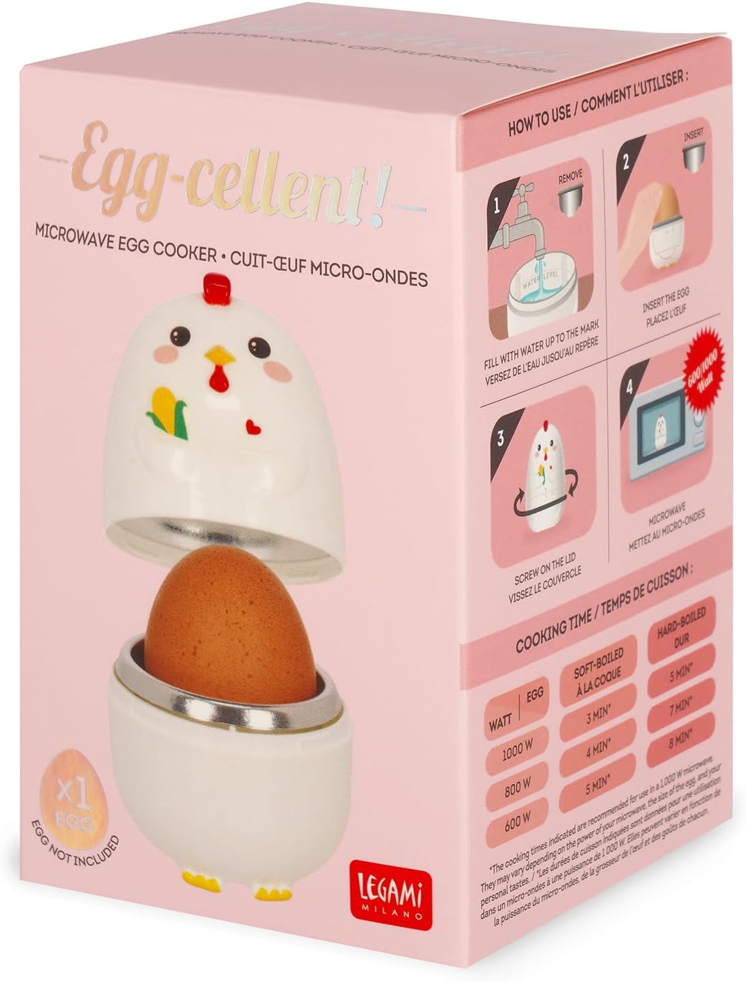 Legami EGG0001 Egg Cooker, Aluminium