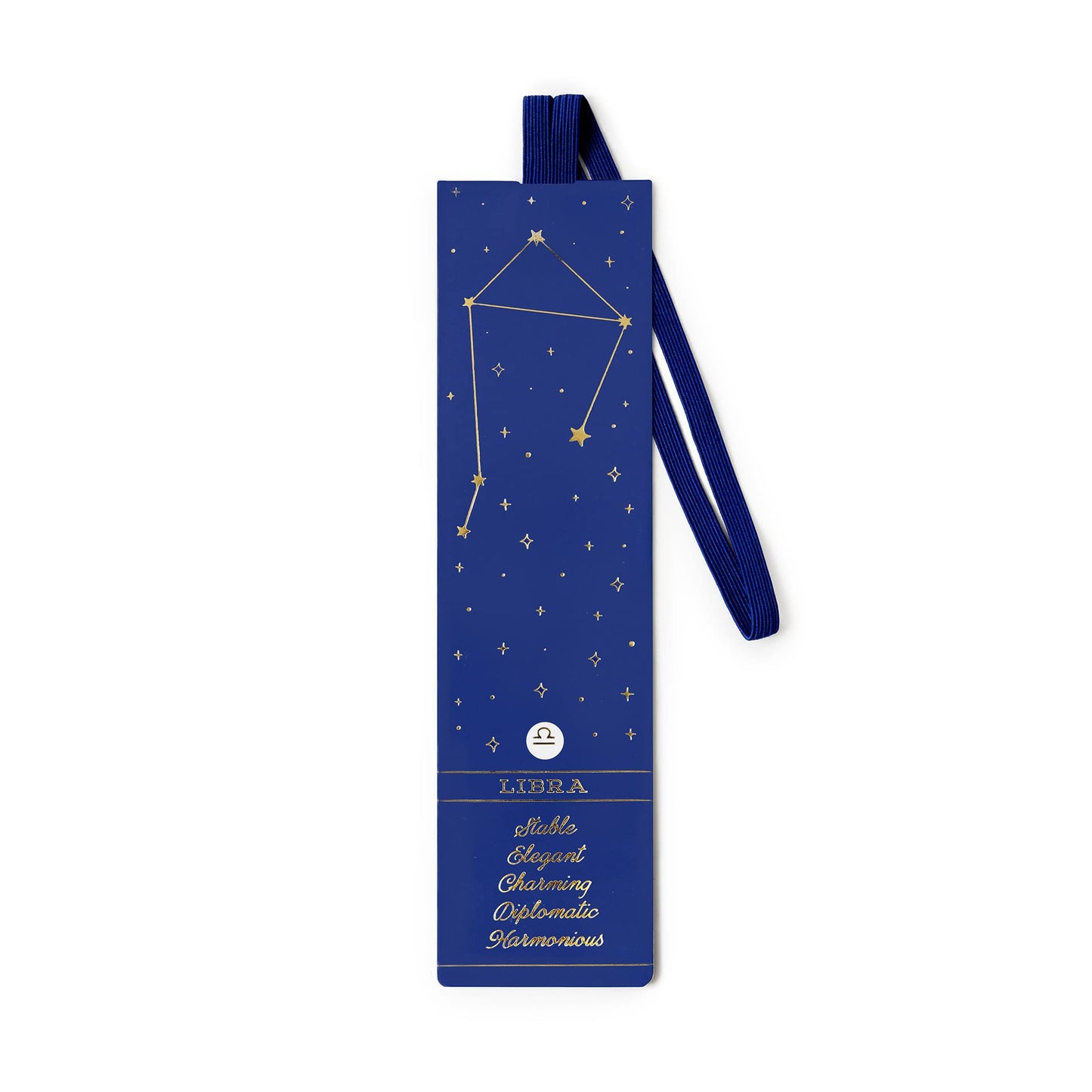 Legami - Bookmark with Elastic Page Marker, Also Useful for Keeping The Book Closed, in Laminated Certified Paper, 4.7 x 17.5 cm, Libra Theme