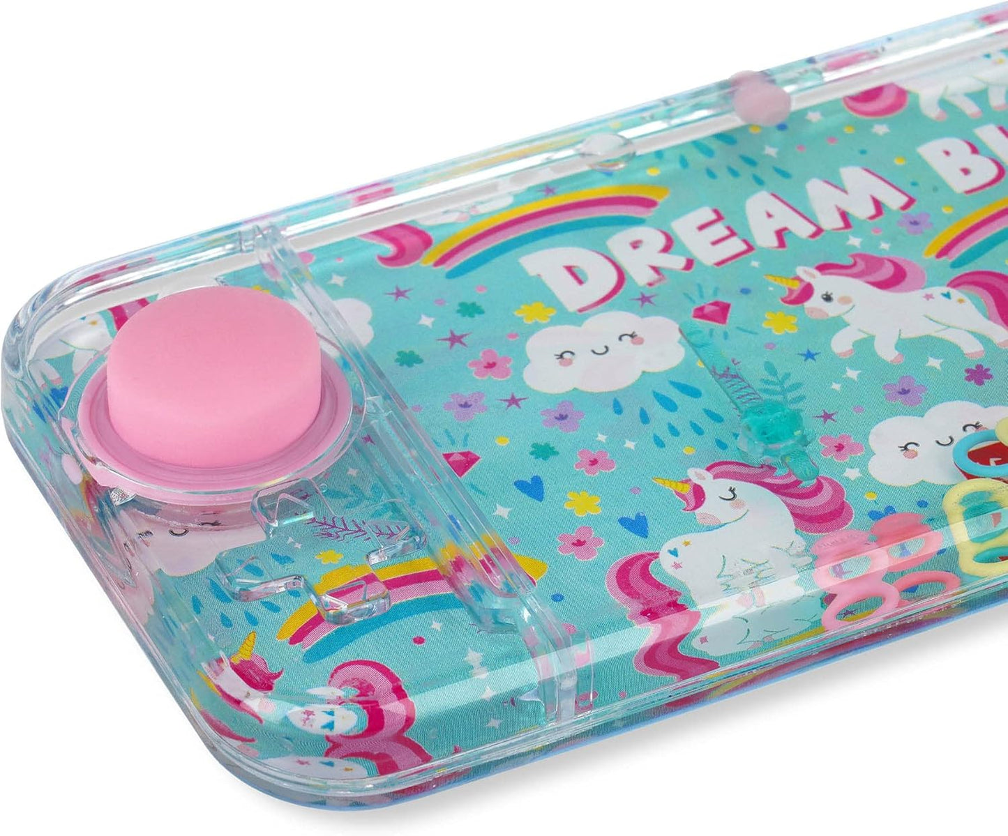 Legami - Mini Juego de Agua con Anillos, sin Pilas, portátil, 15,2 x 7 cm, Tema Unicorn