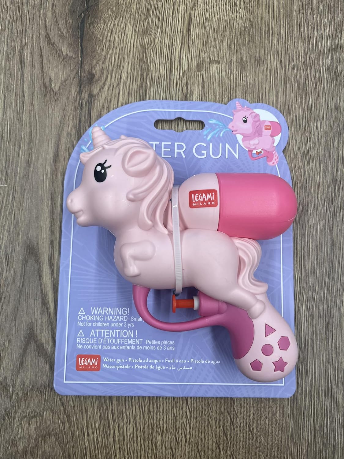 Legami - 50ml Kids Water Gun for Outdoor Play 13.5 x 17 cm Unicorn Theme