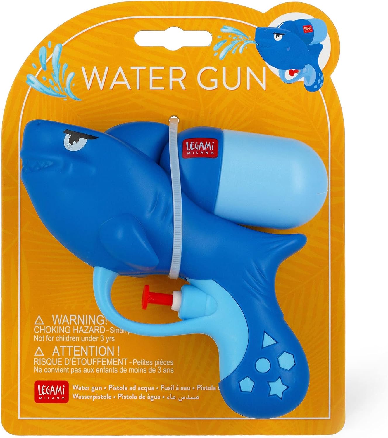 Legami - Kindvriendelijk waterpistool, 50 ml, om buiten te spelen, 13,8 x 11,6 cm, haai